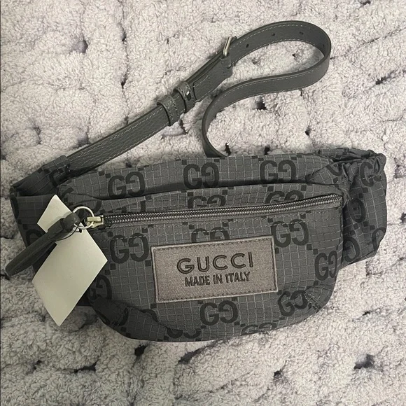 Gucci Dark Gray GG Pattern Belt Bag - Picture 4 of 8